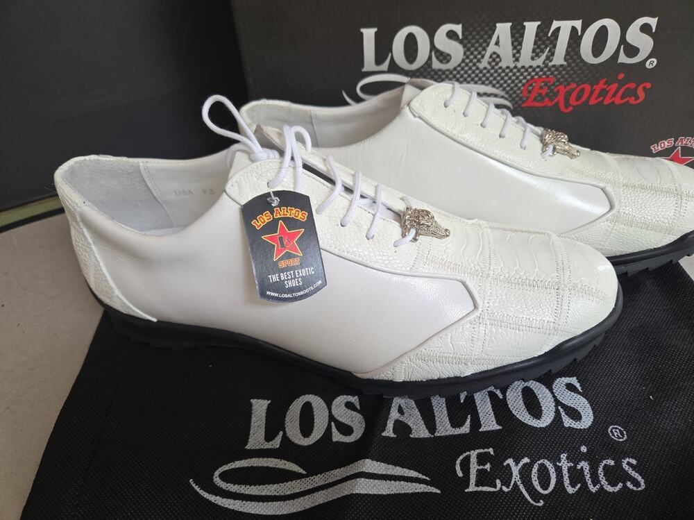 Men's Los Altos Genuine Caiman with Smooth Ostrich Casual Shoes Lace Up Us9.5EE